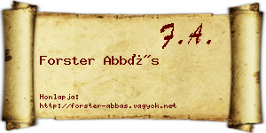 Forster Abbás névjegykártya